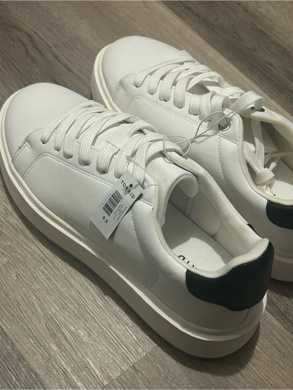 torrid White Platform Sneakers with Black Heel Patch